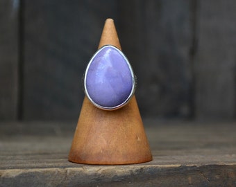 Burro Creek Agate Ring, Purple Agate Ring, Purple Ring, Gemstone Ring, Agate Ring, Sterling Silver, Recycled Sterling, Purple Gemstone