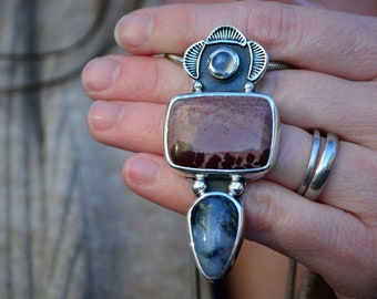 Apache Jasper Necklace, Jasper Statement necklace, Jasper, Red Jasper, Landscape Jasper, Sterling silver