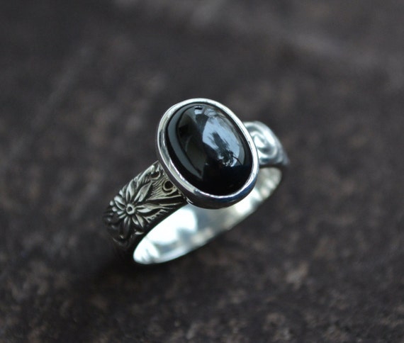 Black Star Diopside Ring Diopside Ring Black Gemstone Ring | Etsy