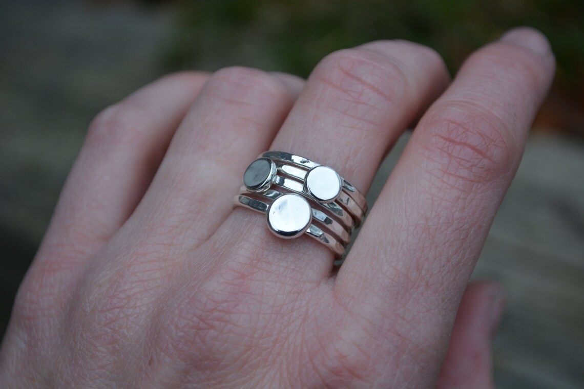 stack ring - etsy Images High Quality Grahic Sterling Silver Stack Rings, Stack Rings, Recycled Silver - Etsy
