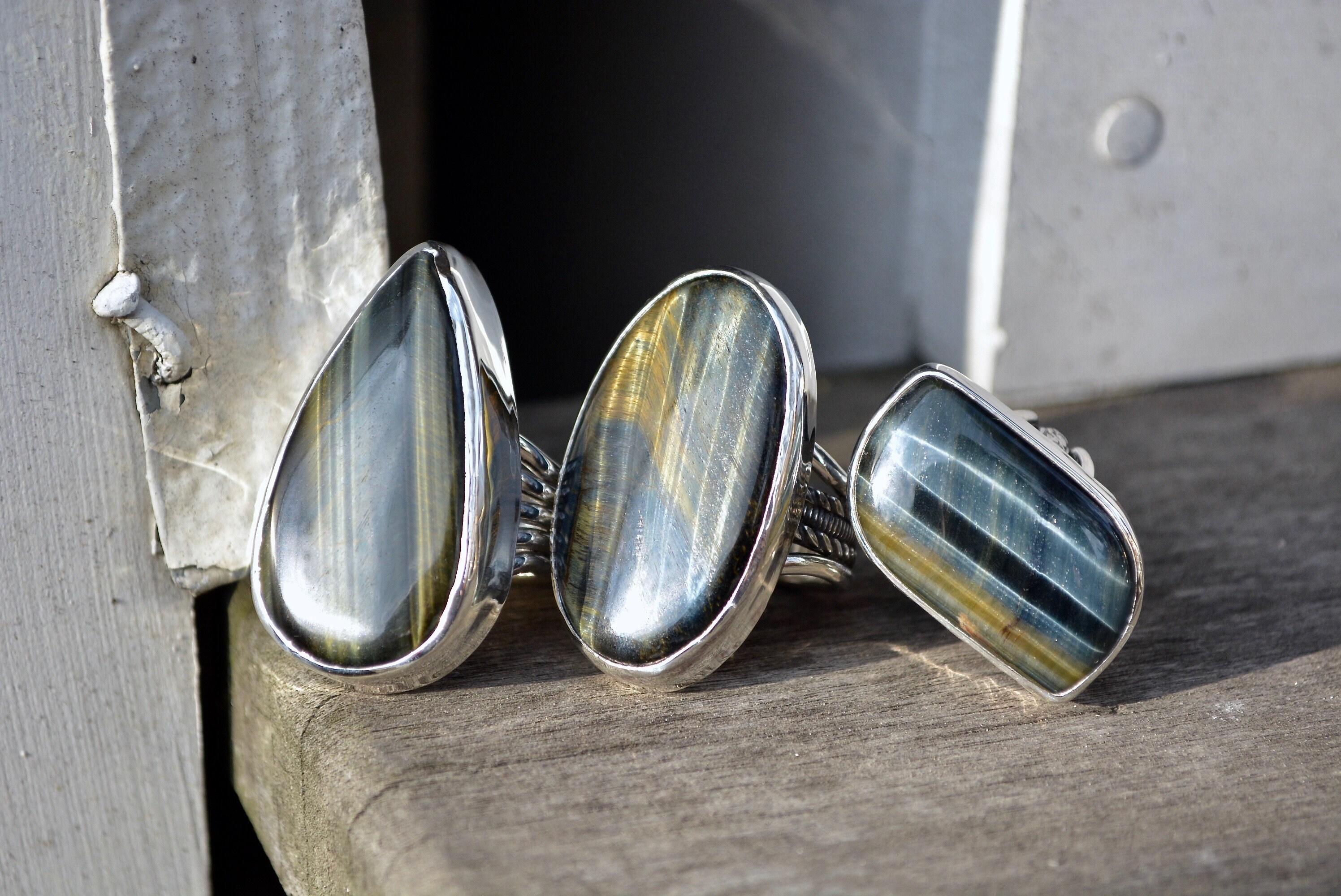 Hawks Eye Ring, Hawks Eye, Tigers Eye, Tigers Eye Ring,Statement Ring, Gemstone Ring, Large Gemstone Ring, Sterling Silver, Silver Ring