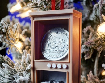 Custom Miniature 3D Printed Medallion Machine with Red Ribbon - Display Your Treasured Coin Collection