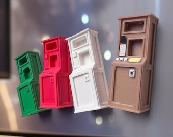 Custom Miniature 3D Printed Classic Pressed Penny Machine Fridge Magnets – Unique Stocking Stuffers & Penny Collection Display