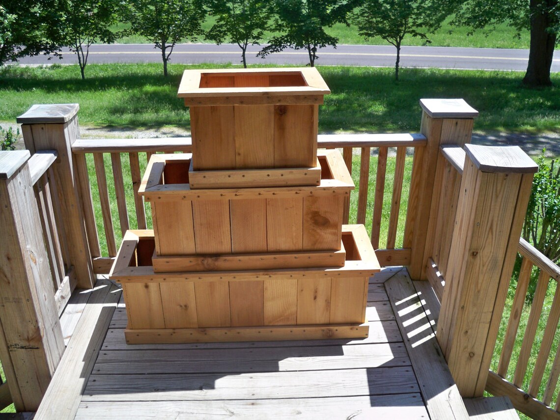 Cedar Planter Deck Planter Large Cedar Deck Planter Garden Etsy