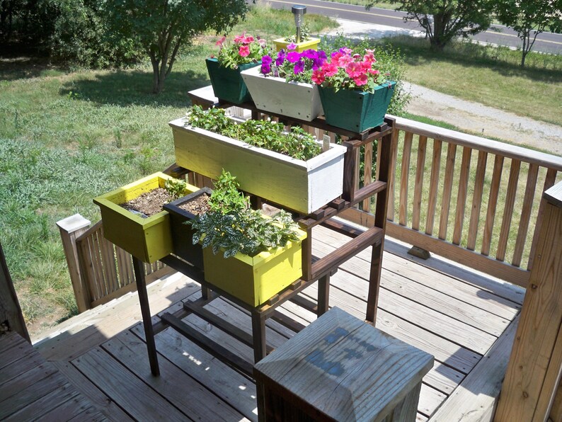 Indoor /& Outdoor Flower Pot Shelf Stand Window Flower Box Shelves Plant Stand,Wood Plant Stand,Flower Pot Shelf Stand