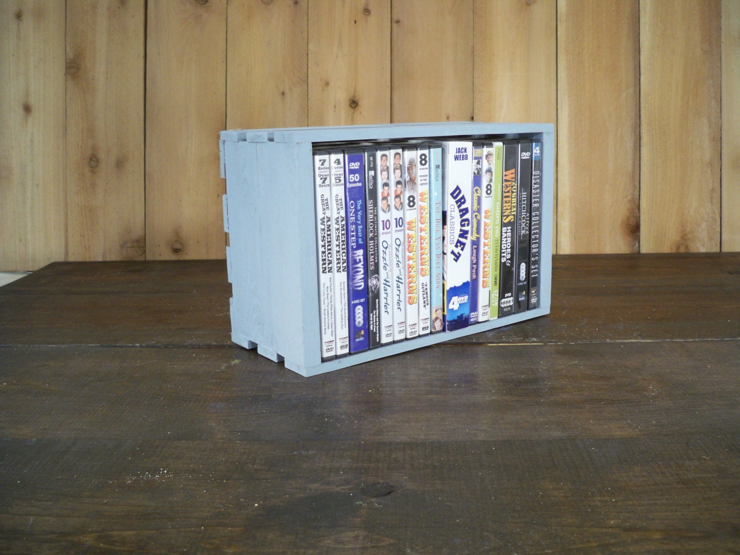 DVD Rustic Wood Crate DVD Storage Box DVD Shelfs Fruit and Etsy