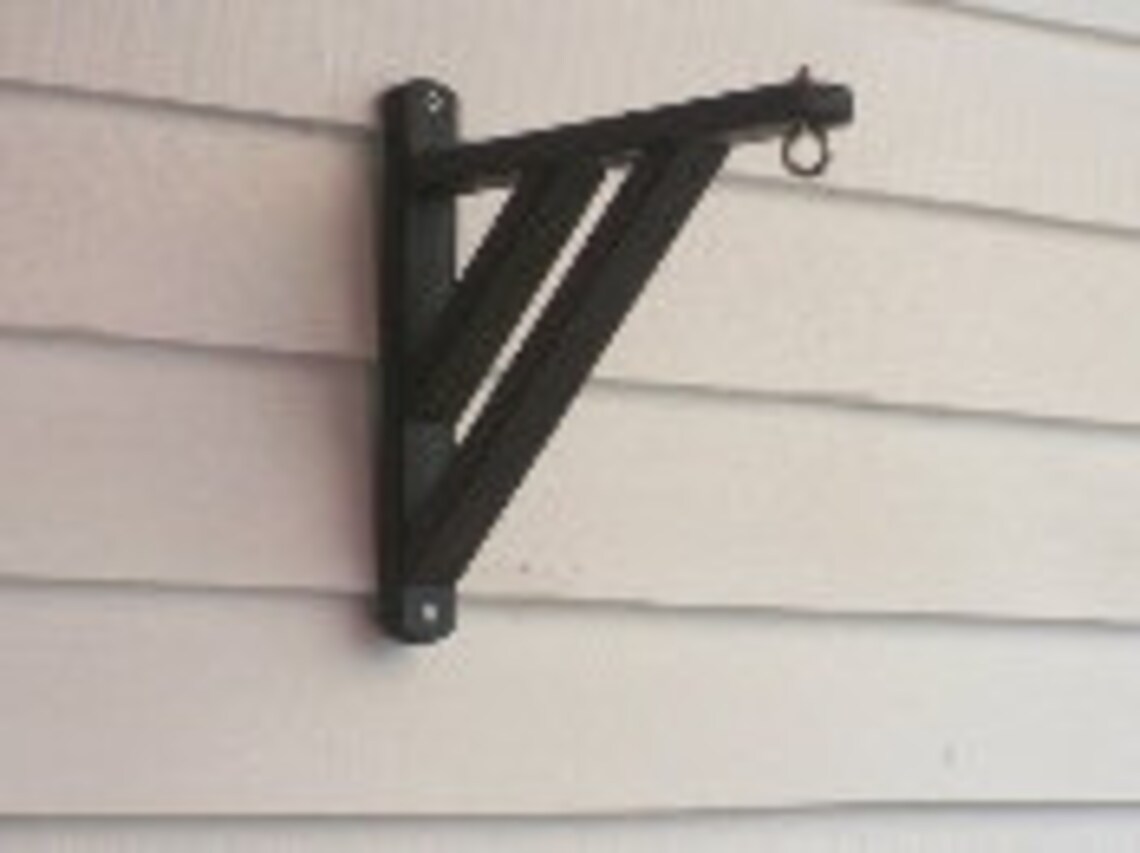 Flower Pot Hanging Bracket Hanging Planter Wall Bracket Wood Etsy