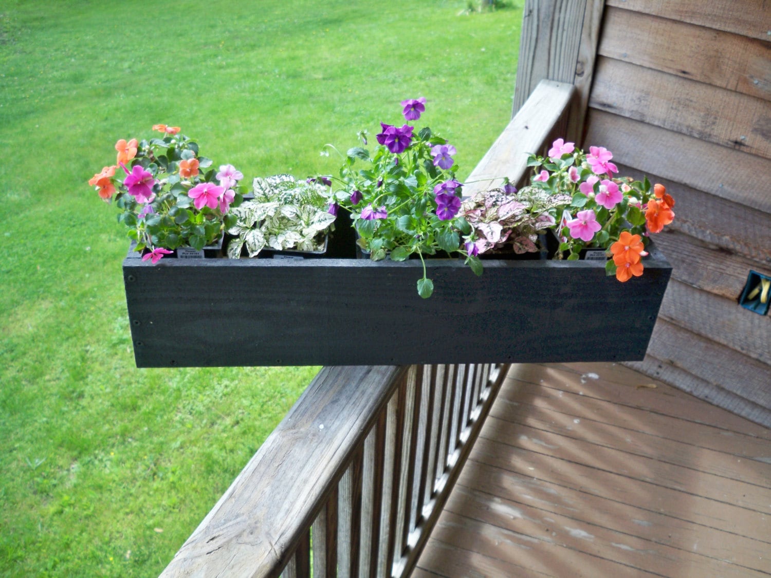 Rustic Wood Flower Box Wood Flower Planter Deck Flower Box Etsy