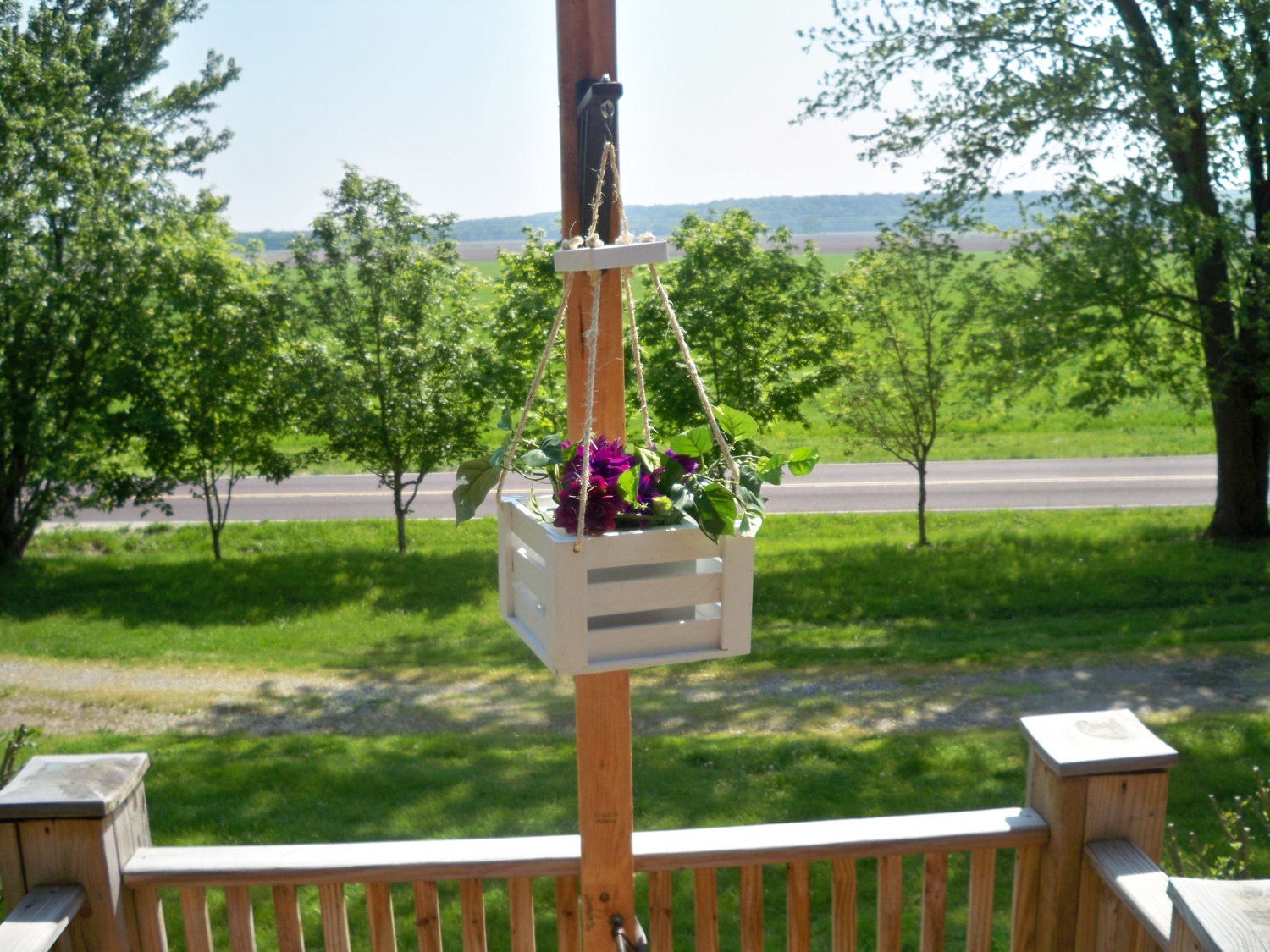 Hanging Flower Pot Planter Deck Hanging PlanterHanging Etsy