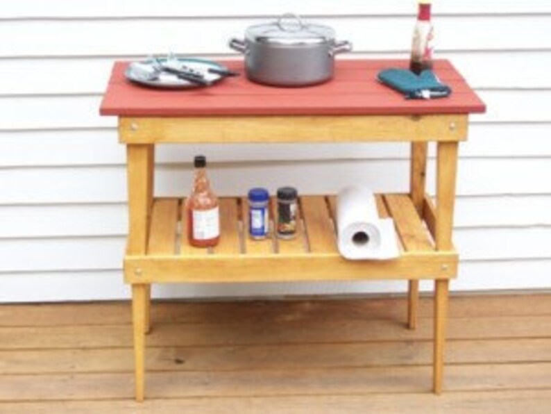 Wood B.B.Q. Table Wood Patio Party FurnitureWood Deck Table Etsy