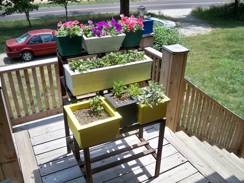 Indoor /& Outdoor Flower Pot Shelf Stand Window Flower Box Shelves Plant Stand,Wood Plant Stand,Flower Pot Shelf Stand