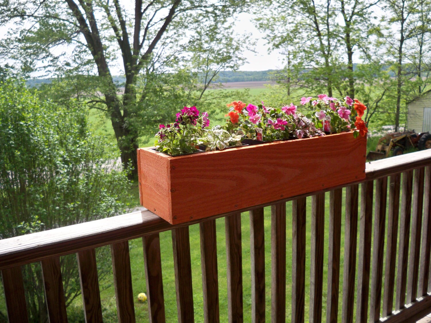 Decorative Wood Flower Box Wood Flower Box Deck Flower Box ...