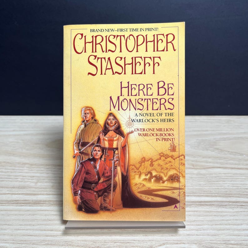 Here Be Monsters by Christopher Stasheff, Warlock's Heirs 4 - Vintage 2001 Paperback image 1
