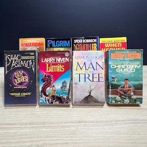 Klassische Science-Fiction-Taschenbücher, Konvolut von 8 Bänden von Asimov, Niven, Knight, Dickson und Saberhagen (Vintage). Bild 1