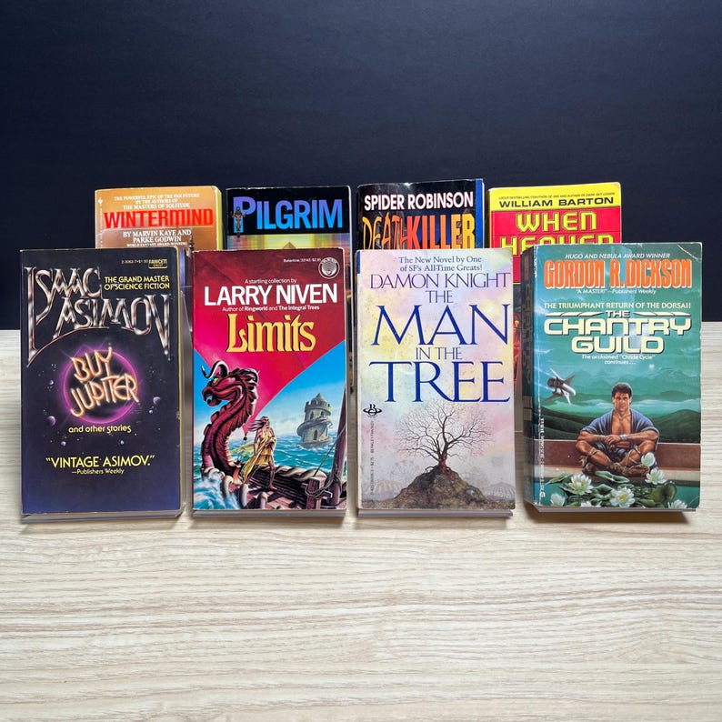Klassische Science-Fiction-Taschenbücher, Konvolut von 8 Bänden von Asimov, Niven, Knight, Dickson und Saberhagen (Vintage). Bild 1
