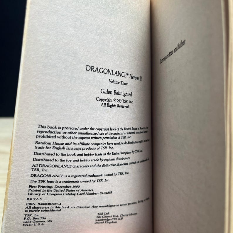 Dragonlance: Galen Beknighted by Michael Williams, Heroes II 3 - Vintage 1990 Paperback, First Printing image 5