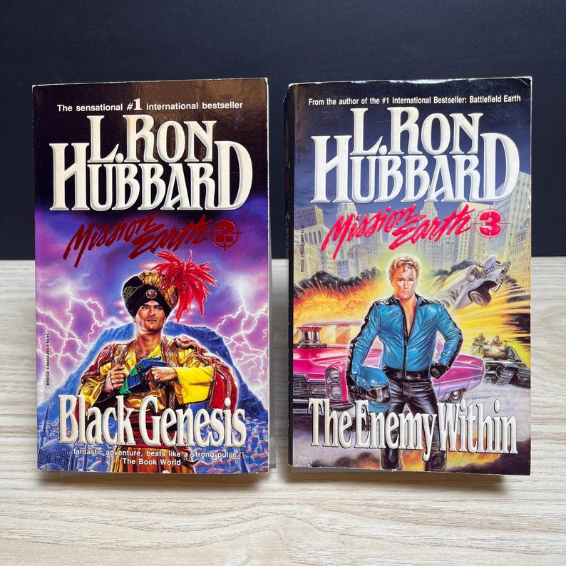 Mission Earth by L. Ron Hubbard - Complete 2-Book Set - Vintage 1988 Paperbacks, First Printings image 1