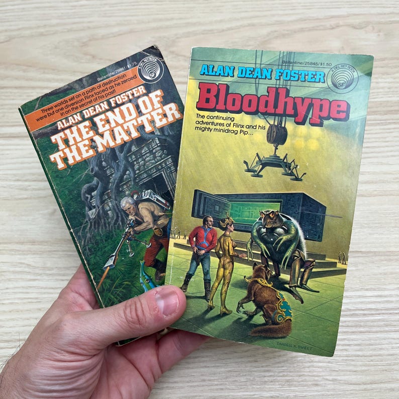 Humanx Commonwealth Adventures of Flinx by Alan Dean Foster - Complete 2-Book Set - Vintage 1977 image 1
