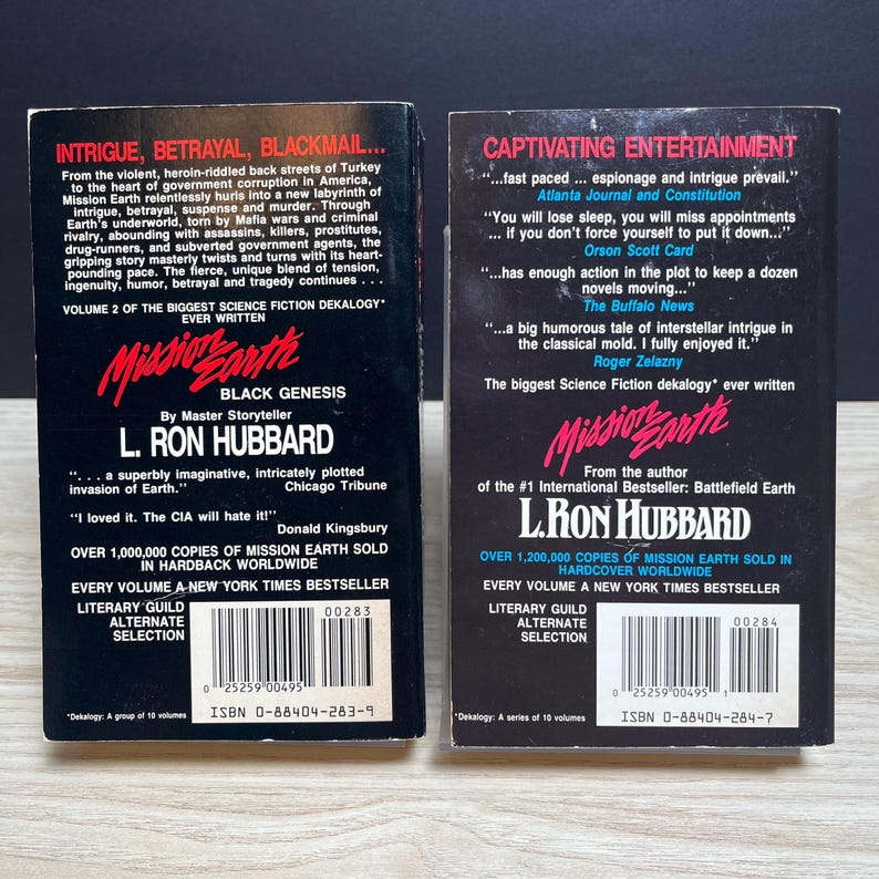 Mission Earth by L. Ron Hubbard - Complete 2-Book Set - Vintage 1988 Paperbacks, First Printings image 2