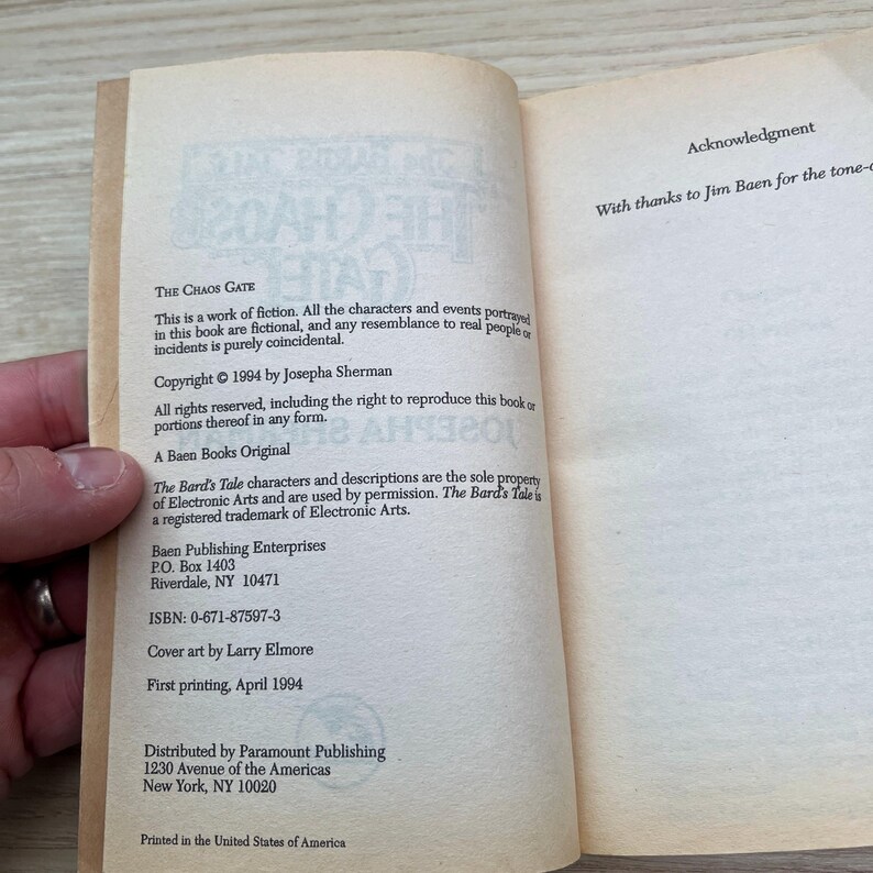 The Bard's Tale: The Chaos Gate by Josepha Sherman, Bard's Tale 4 - Vintage 1994 image 7
