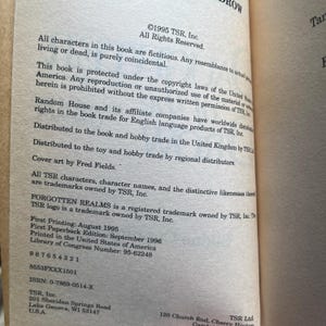 Zapomniane Krainy: Córka Drowów autorstwa Elaine Cunningham – rocznik 1996, miękka oprawa, pierwsze wydanie zdjęcie 5