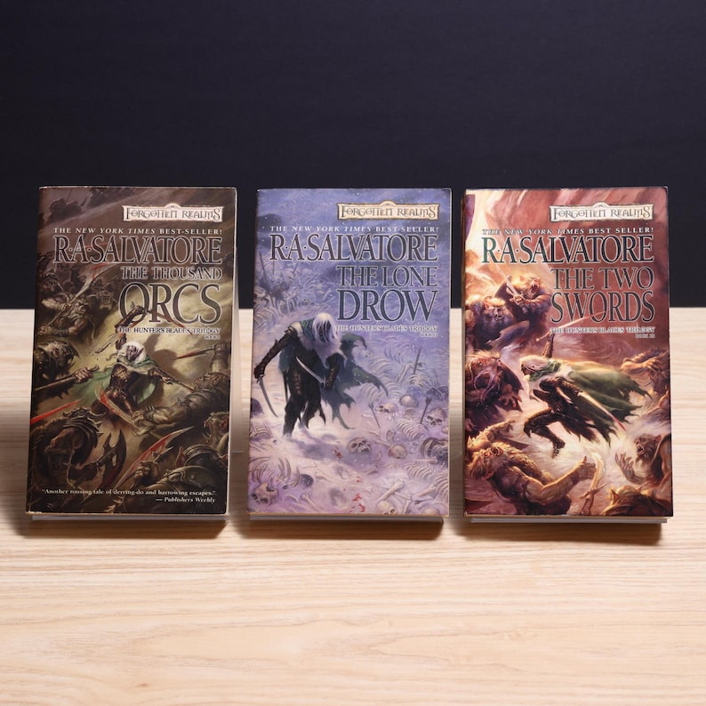 Forgotten Realms Hunter's Blades Trilogy by R.A. Salvatore - Complete 3-Book Set - Vintage 2003 Paperbacks image 1