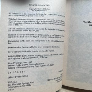 Forgotten Realms: Silver Shadows by Elaine Cunningham, Songs and Swords 3 - Vintage 1996 Paperback image 5