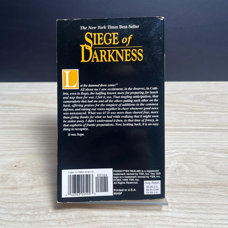 Forgotten Realms: Siege of Darkness by R.A. Salvatore - Vintage 1995 Mass Market Paperback image 2