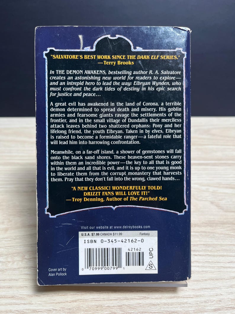 The Demon Awakens by R.A. Salvatore, DemonWars Saga 1 - Vintage 1998 Mass Market Paperback image 2