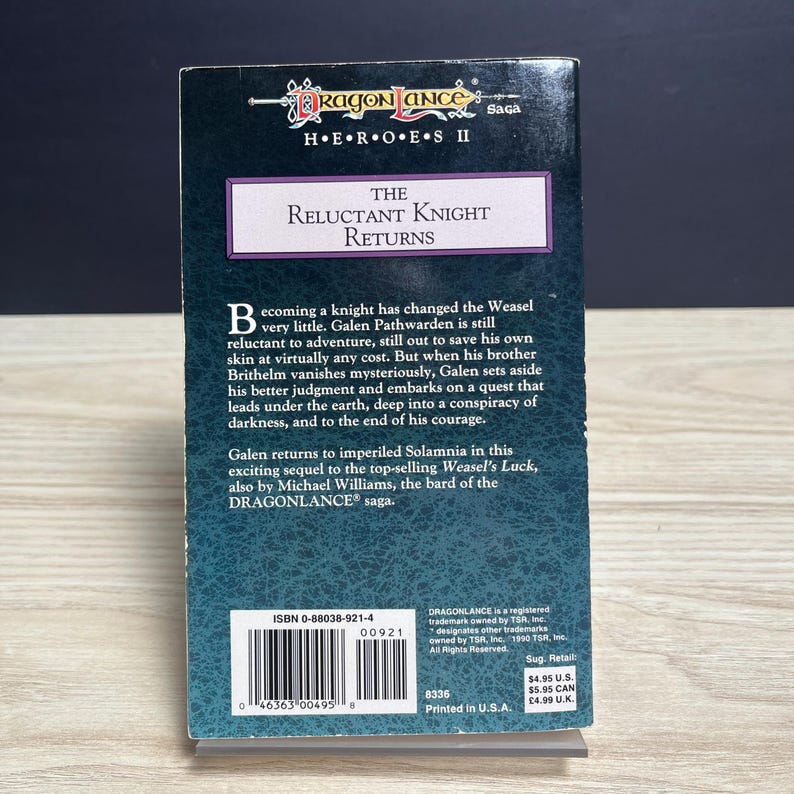 Dragonlance: Galen Beknighted by Michael Williams, Heroes II 3 - Vintage 1990 Paperback, First Printing image 2