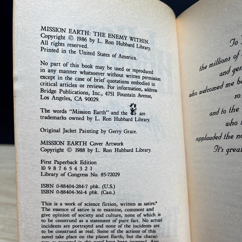 Mission Earth by L. Ron Hubbard - Complete 2-Book Set - Vintage 1988 Paperbacks, First Printings image 8