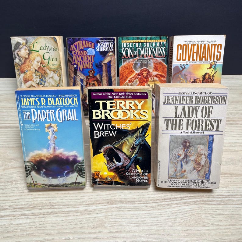 Fantasy Paperback Lot of 7 Terry Brooks Jennifer Roberson Blaylock Sherman 1990s image 1