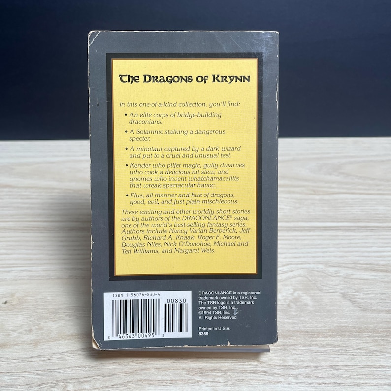 Dragonlance: Die Drachen von Krynn von Margaret Weis, Drachenanthologien 1 – Taschenbuchausgabe von 1994 Bild 2