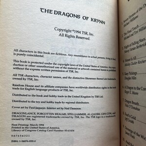 Dragonlance: Die Drachen von Krynn von Margaret Weis, Drachenanthologien 1 – Taschenbuchausgabe von 1994 Bild 6