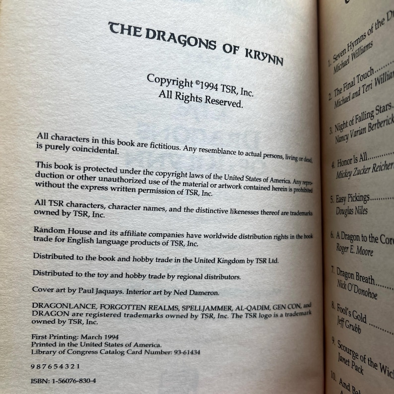 Dragonlance: Die Drachen von Krynn von Margaret Weis, Drachenanthologien 1 – Taschenbuchausgabe von 1994 Bild 6
