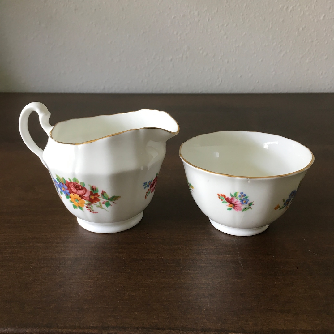 Adderley Bone China / Vintage Sugar Creamer Set by Adderley Fine Bone