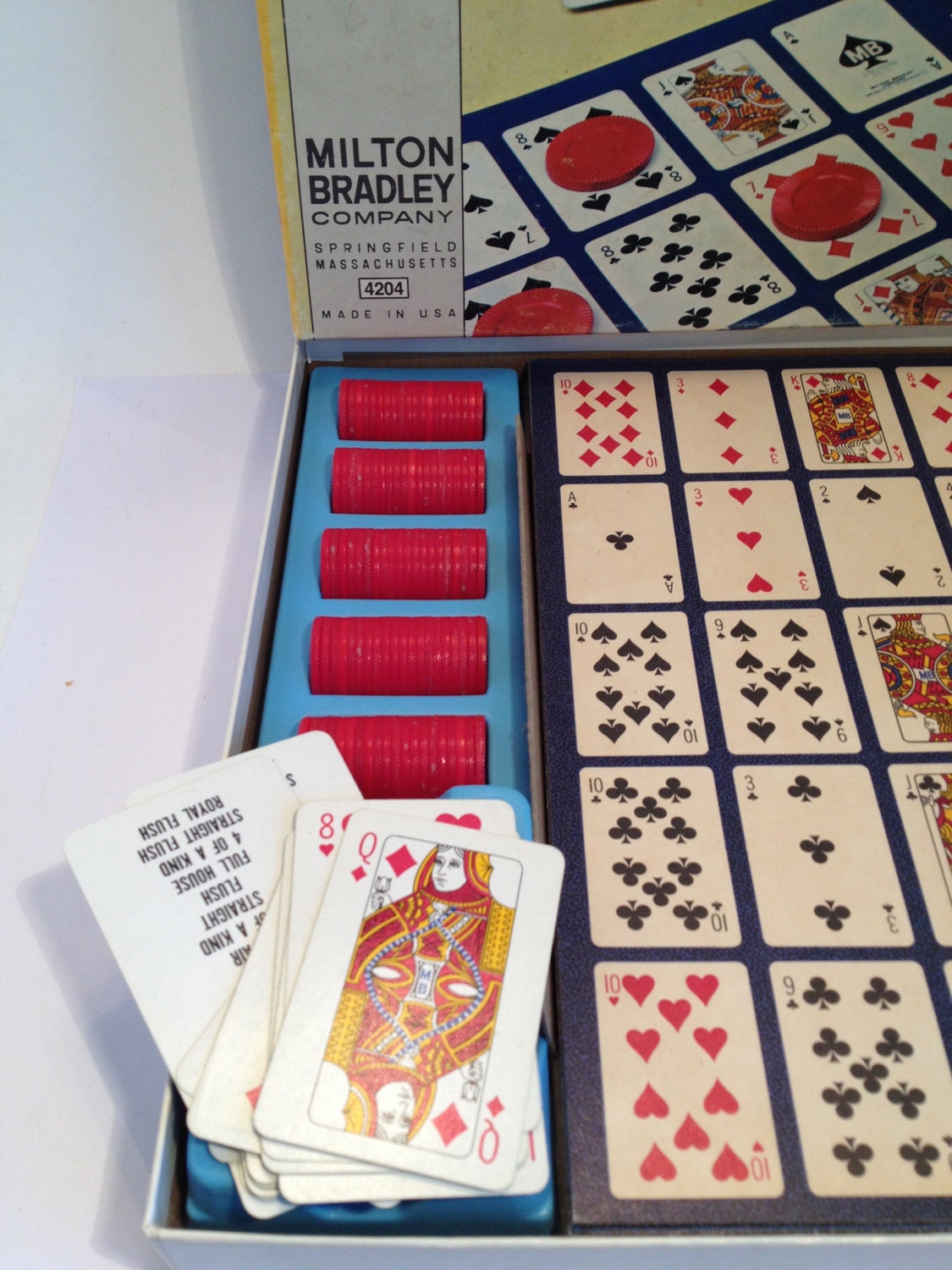 POKER BINGO Game by Milton Bradley. Vintage Poker Playing Etsy