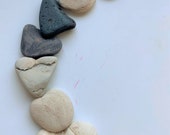 heart shaped beach pebbles , Scottish beach finds, beach home decor, rocks stones pebbles, terracotta hearts , decorative ornamental pebbles