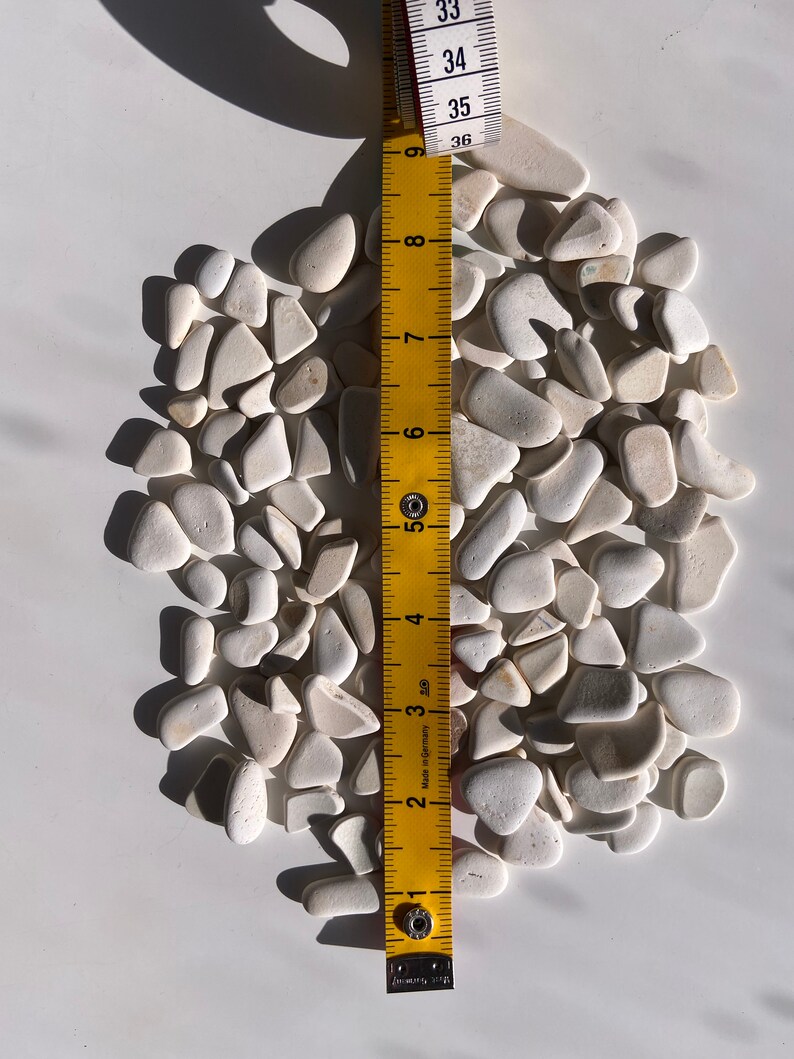 painters supplies mini white beach pottery Scottish beach finds surf tumbled pottery jewelry supplies White beach pebbles sea pottery