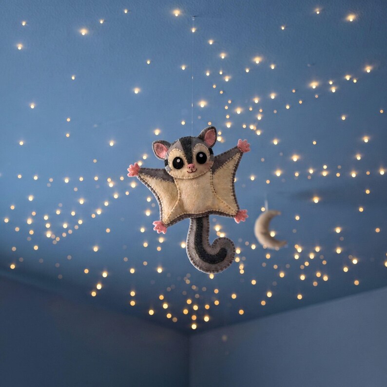 Sugar Glider Sewing Pattern PDF, Felt Animal Ornament, Australian Animal Pattern, Nursery Decor, Hand Sewing