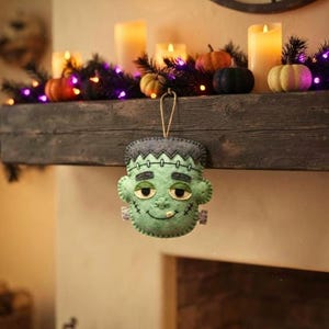 Halloween Characters Pattern Bundle PDF | 6 Felt Sewing Patterns, Frankenstein Vampire Skull Pumpkin DIY Ornament Set