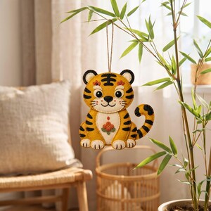 minhwa tiger, tiger sewing pattern, felt tiger pattern, korean tiger pdf, tiger ornament diy, felt tiger ornament, lunar new year diy, folk art tiger, tiger lover gift, korean folk decor, cute tiger plush, diy felt tiger, hojakdo tiger gift