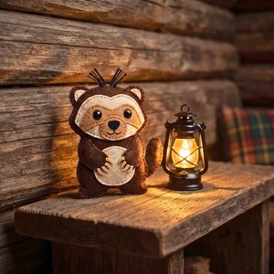 Wolverine Sewing Pattern PDF, Felt Animal Ornament, Woodland Pattern, Hand Sewing
