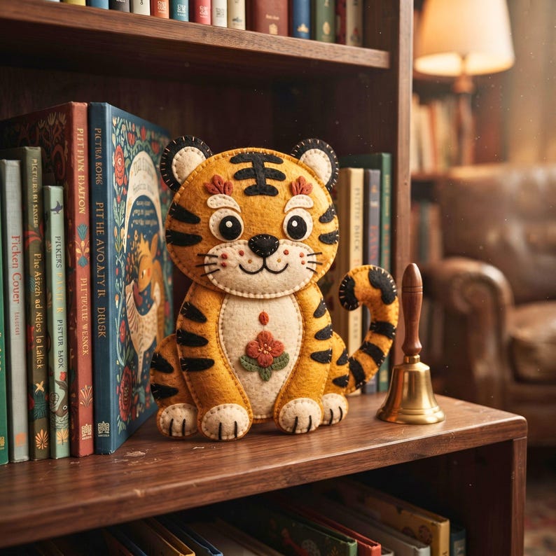 minhwa tiger, tiger sewing pattern, felt tiger pattern, korean tiger pdf, tiger ornament diy, felt tiger ornament, lunar new year diy, folk art tiger, tiger lover gift, korean folk decor, cute tiger plush, diy felt tiger, hojakdo tiger gift