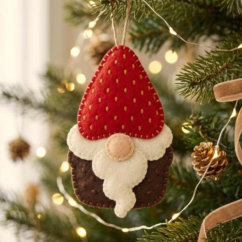 gnome pattern bundle, christmas gnome pdf, strawberry tomte, gnome mug pattern, felt stocking diy, tomte sewing pattern, tree ornament diy, felt christmas diy, 4 ornament set pdf, beginner sewing, scandi christmas, gnome lover gift, holiday decor set
