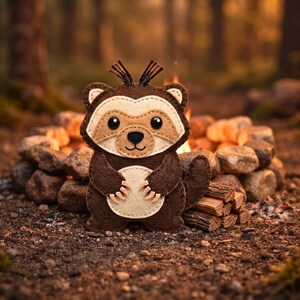 Wolverine Sewing Pattern PDF, Felt Animal Ornament, Woodland Pattern, Hand Sewing