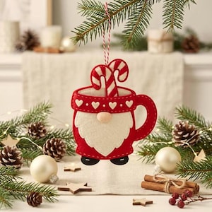 gnome pattern bundle, christmas gnome pdf, strawberry tomte, gnome mug pattern, felt stocking diy, tomte sewing pattern, tree ornament diy, felt christmas diy, 4 ornament set pdf, beginner sewing, scandi christmas, gnome lover gift, holiday decor set