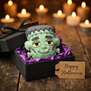 Halloween Characters Pattern Bundle PDF | 6 Felt Sewing Patterns, Frankenstein Vampire Skull Pumpkin DIY Ornament Set