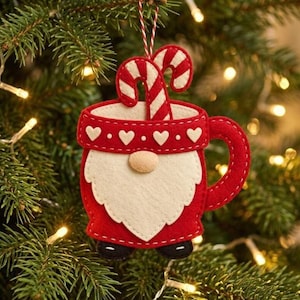 gnome pattern bundle, christmas gnome pdf, strawberry tomte, gnome mug pattern, felt stocking diy, tomte sewing pattern, tree ornament diy, felt christmas diy, 4 ornament set pdf, beginner sewing, scandi christmas, gnome lover gift, holiday decor set