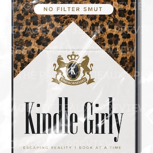 May include: A rectangular sticker featuring a leopard print top section and a white bottom section. It displays the text NO FILTER SMUT, a gold crest with a K, and the words Kindle Girly and ESCAPING REALITY 1 BOOK AT A TIME in black font.